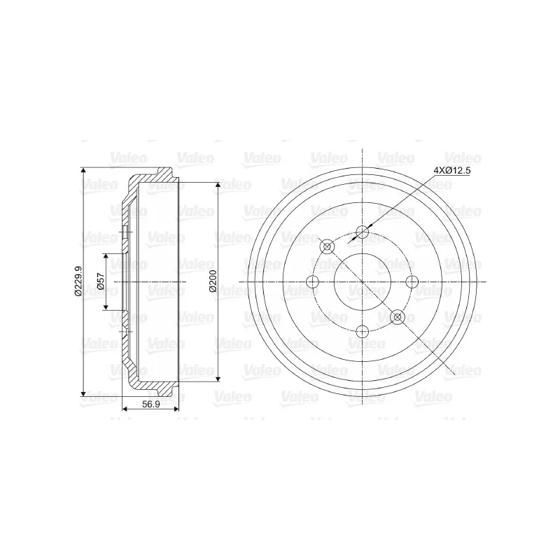 Tambour de frein VALEO 237041