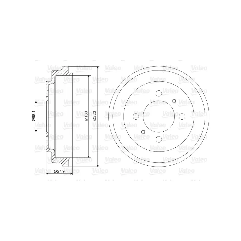 Tambour de frein VALEO 237061