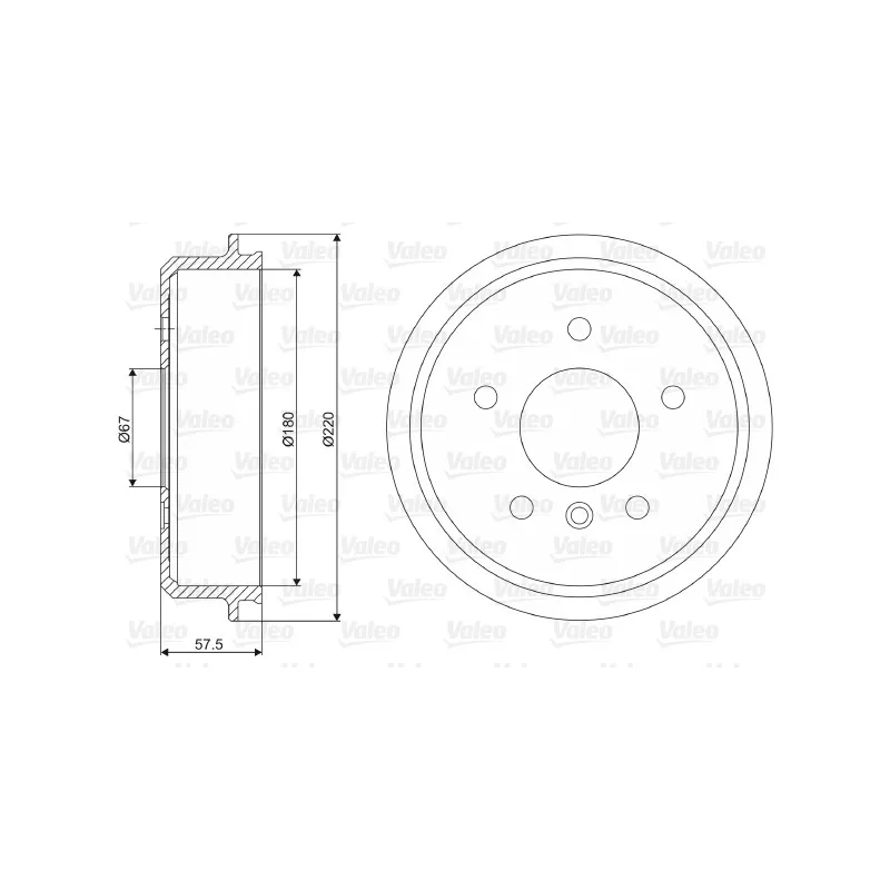 Tambour de frein VALEO 237068