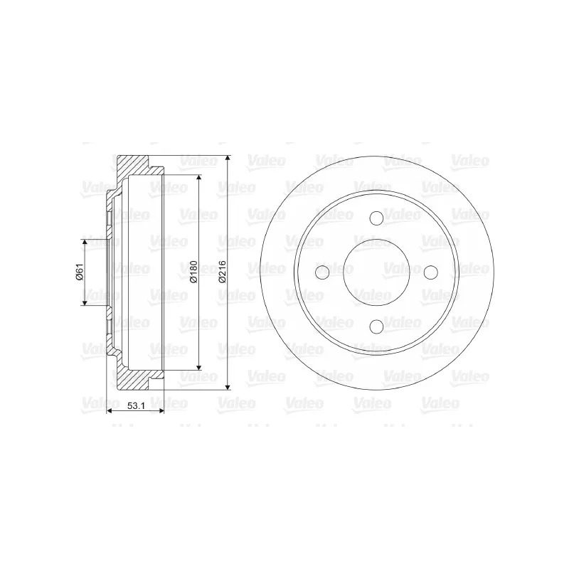 Tambour de frein VALEO 237075