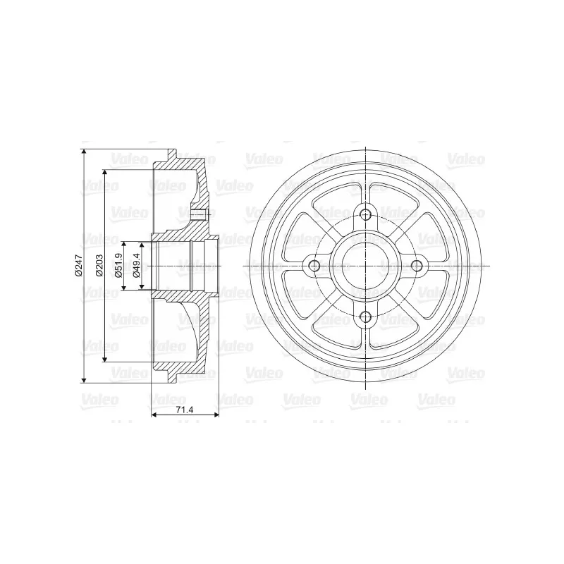 Tambour de frein VALEO 237097