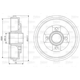 Tambour de frein VALEO 237114