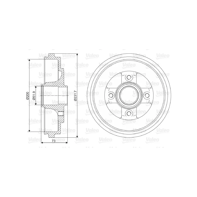 Tambour de frein VALEO 237114