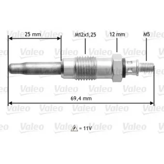 Bougie de préchauffage VALEO 345107