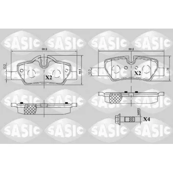 Jeu de 4 plaquettes de frein arrière SASIC 6216165