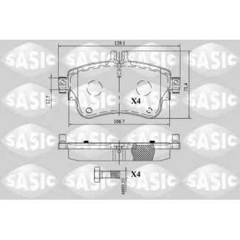 Jeu de 4 plaquettes de frein avant SASIC 6216175