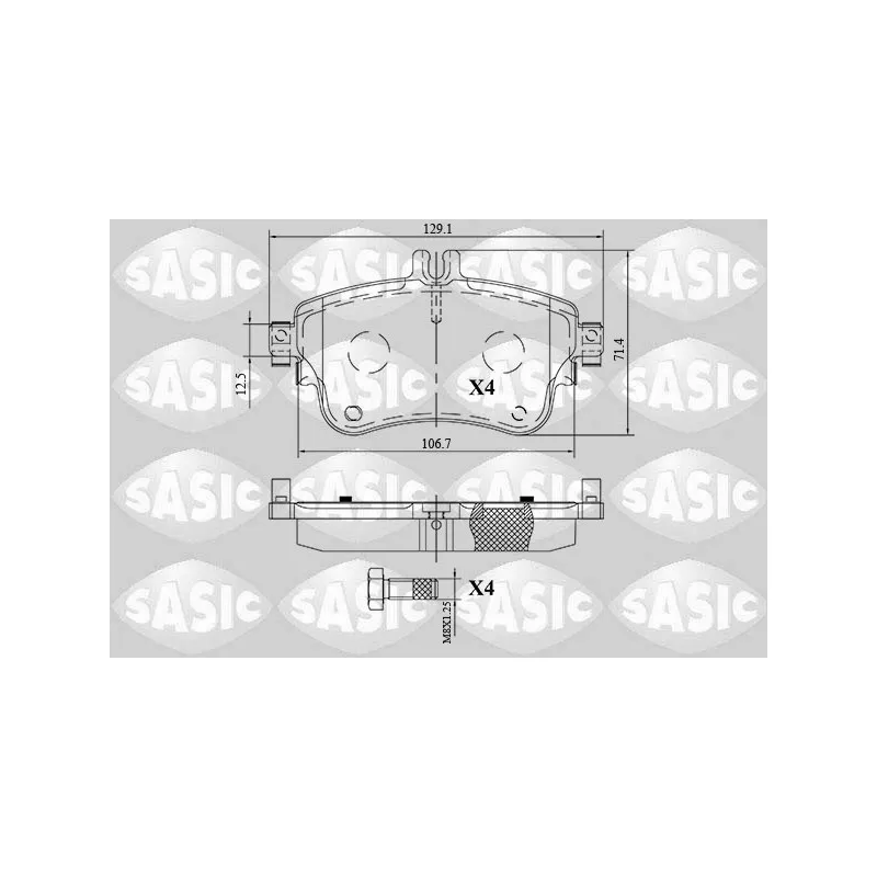 Jeu de 4 plaquettes de frein avant SASIC 6216175