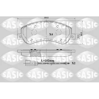 Jeu de 4 plaquettes de frein avant SASIC 6216179