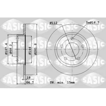 Jeu de 2 disques de frein avant SASIC 9004907J