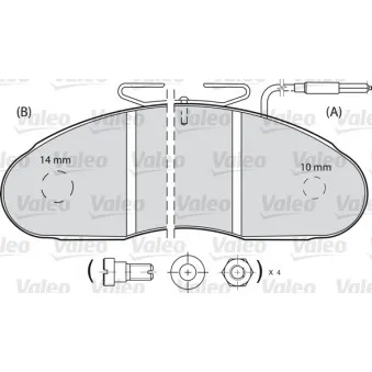 Jeu de 4 plaquettes de frein avant VALEO 541611