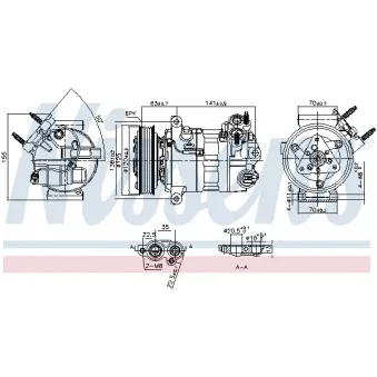 Compresseur, climatisation NISSENS