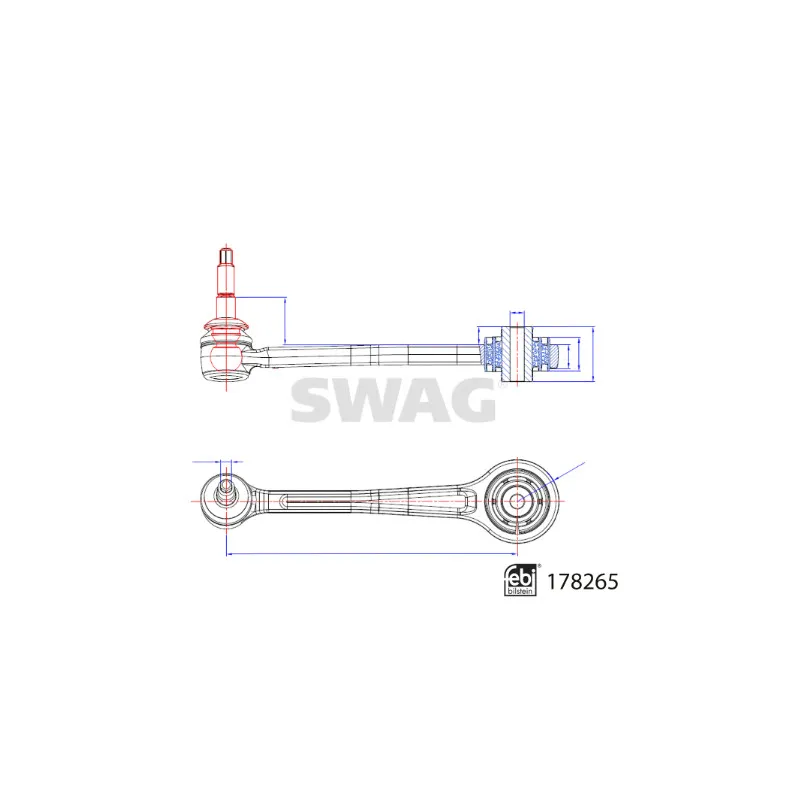 Bras de liaison, suspension de roue arrière gauche SWAG 33 10 4444