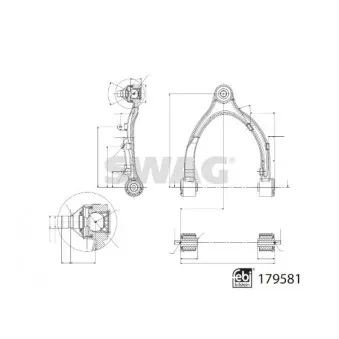 Triangle ou bras de suspension (train avant) SWAG 33 10 4965