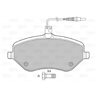 Jeu de 4 plaquettes de frein avant VALEO 601072