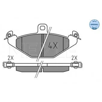 Jeu de 4 plaquettes de frein arrière MEYLE 025 204 1015
