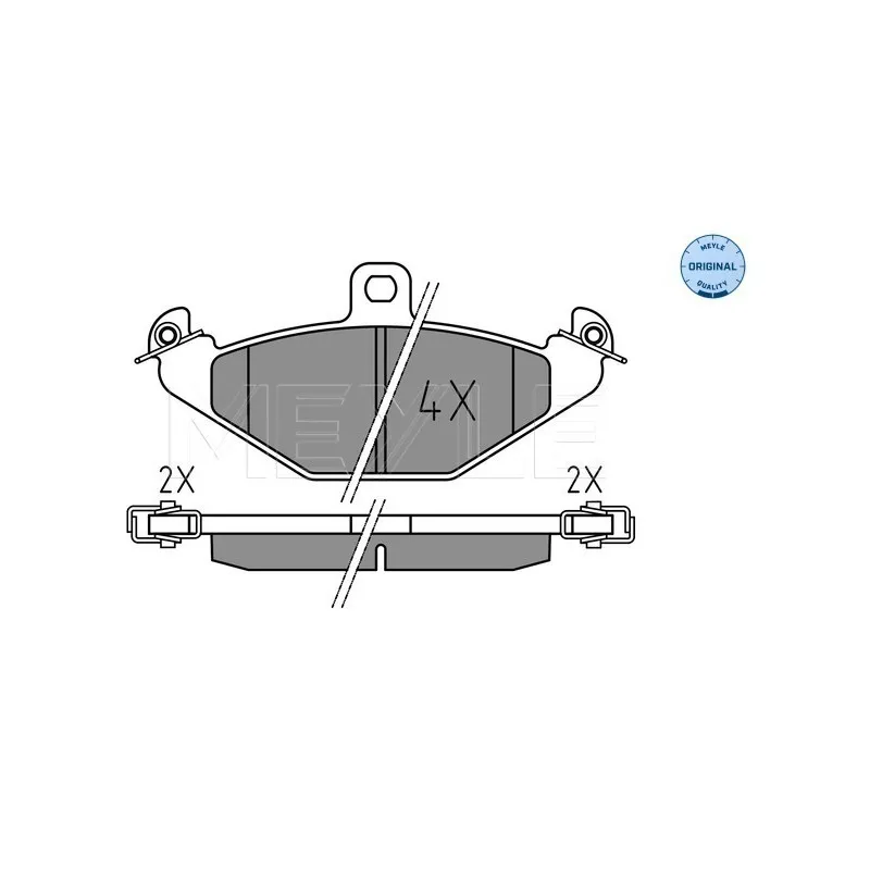 Jeu de 4 plaquettes de frein arrière MEYLE 025 204 1015