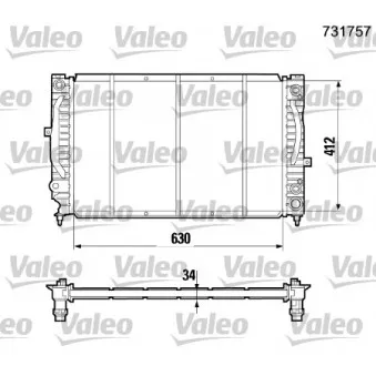 Radiateur, refroidissement du moteur VALEO 731757