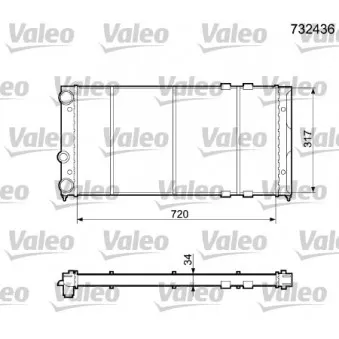 Radiateur, refroidissement du moteur VALEO 732436