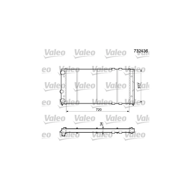 Radiateur, refroidissement du moteur VALEO 732436