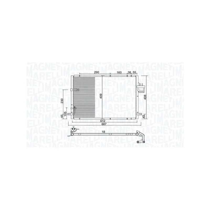 Condenseur, climatisation MAGNETI MARELLI 350203979000