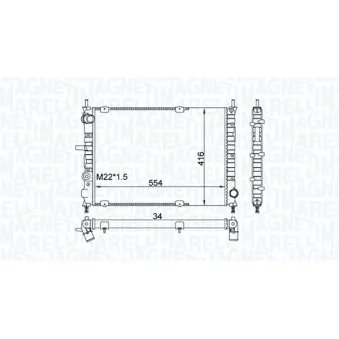 Radiateur, refroidissement du moteur MAGNETI MARELLI