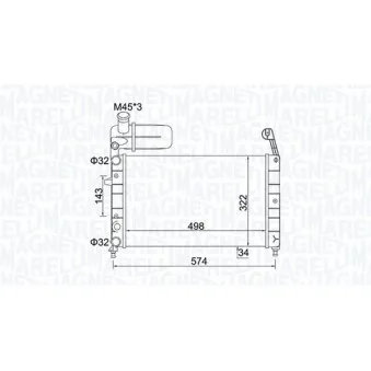 Radiateur, refroidissement du moteur MAGNETI MARELLI 350213154400