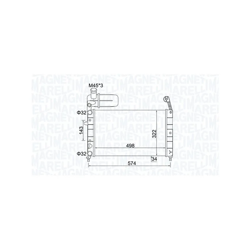 Radiateur, refroidissement du moteur MAGNETI MARELLI 350213154400