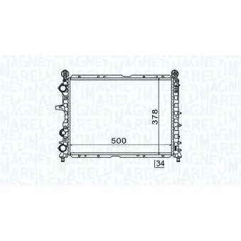 Radiateur, refroidissement du moteur MAGNETI MARELLI 350213154600