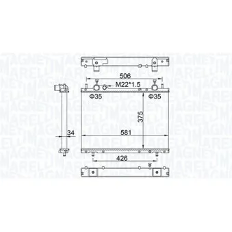 Radiateur, refroidissement du moteur MAGNETI MARELLI 350213154800