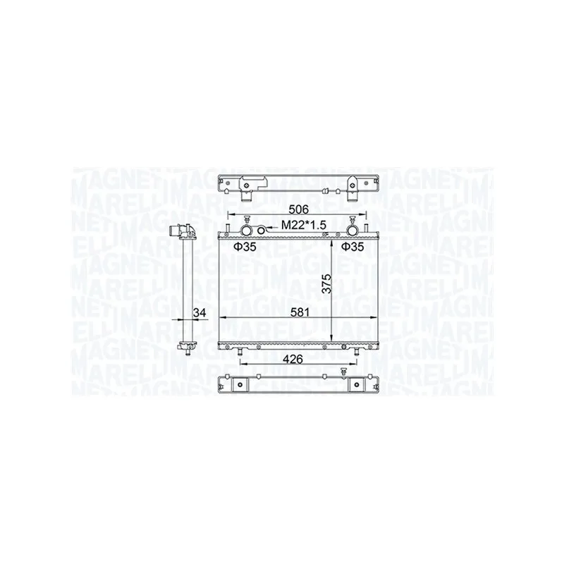 Radiateur, refroidissement du moteur MAGNETI MARELLI 350213154800