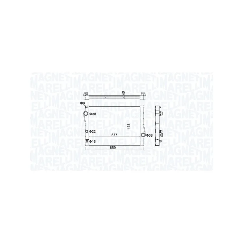 Radiateur, refroidissement du moteur MAGNETI MARELLI 350213163500