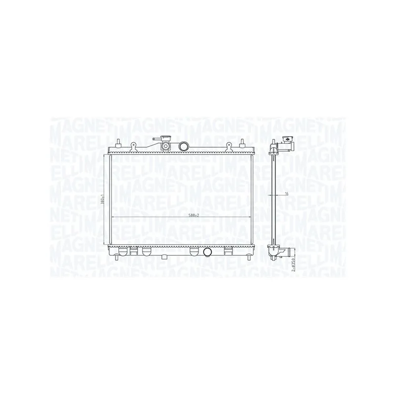 Radiateur, refroidissement du moteur MAGNETI MARELLI 350213168300