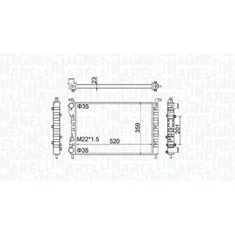 Radiateur, refroidissement du moteur MAGNETI MARELLI