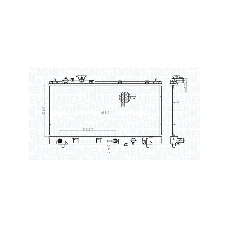 Radiateur, refroidissement du moteur MAGNETI MARELLI 350213175200