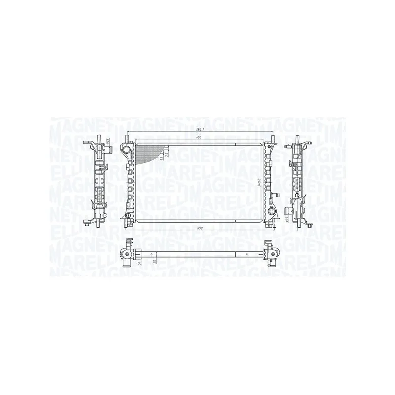 Radiateur, refroidissement du moteur MAGNETI MARELLI 350213201200