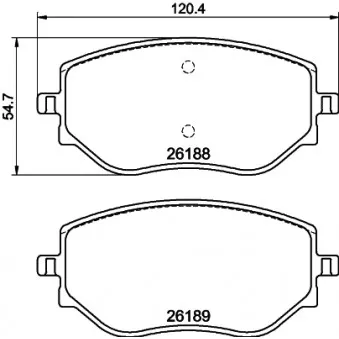 Jeu de 4 plaquettes de frein avant HELLA 8DB 355 040-541