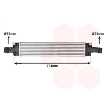 Intercooler, échangeur VAN WEZEL 03014707