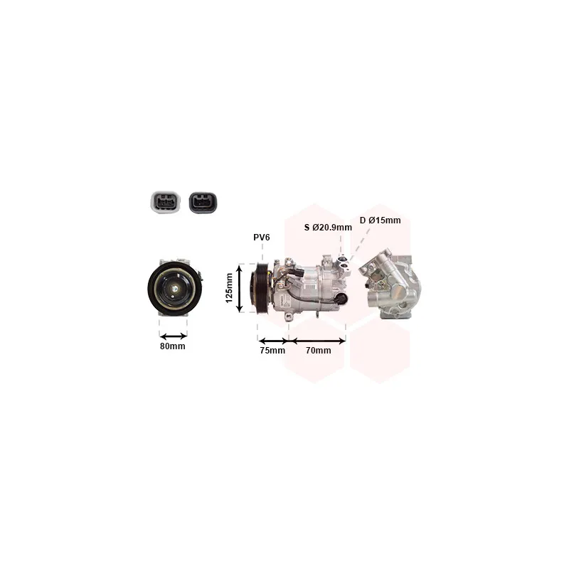 Compresseur, climatisation VAN WEZEL 1301K700