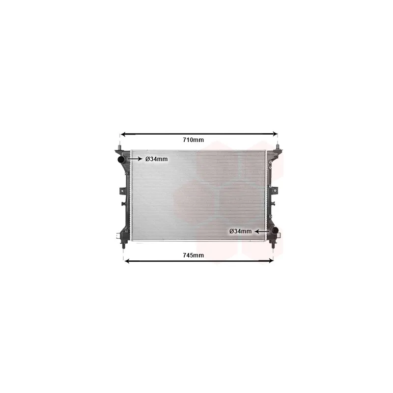 Radiateur, refroidissement du moteur VAN WEZEL 52012711