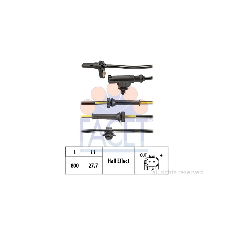 Capteur, vitesse de roue FACET 21.0120