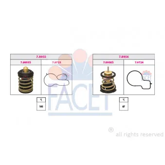 Thermostat, liquide de refroidissement FACET 7.7991KK