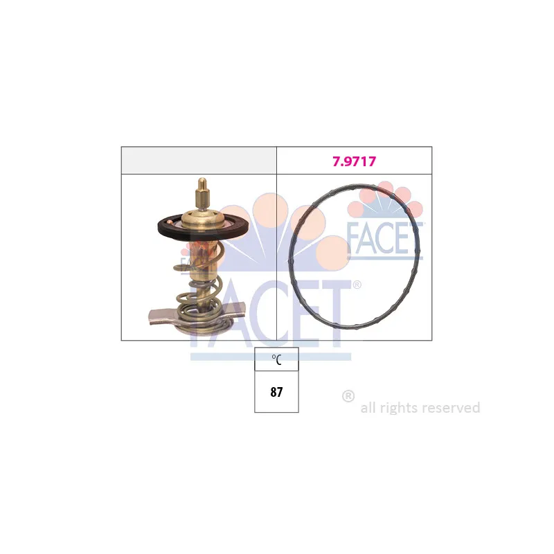 Thermostat, liquide de refroidissement FACET 7.8511