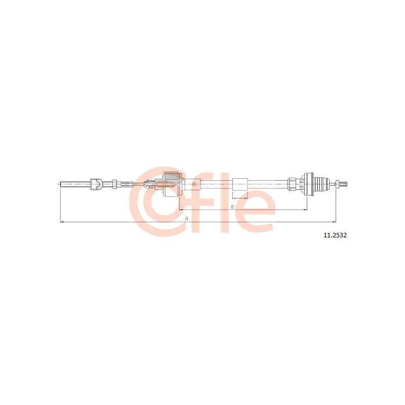 Tirette à câble, commande d'embrayage COFLE 11.2532