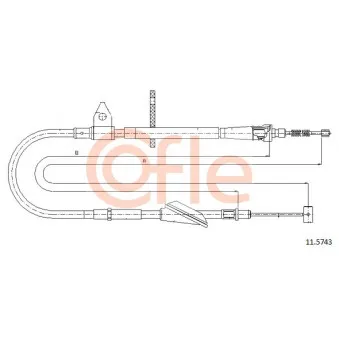 Tirette à câble, frein de stationnement COFLE 11.5743