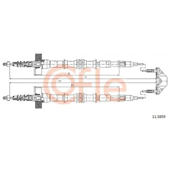 Tirette à câble, frein de stationnement COFLE 11.5859