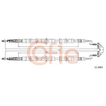 Tirette à câble, frein de stationnement COFLE 11.5863