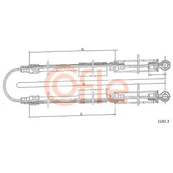 Tirette à câble, frein de stationnement COFLE 1141.3