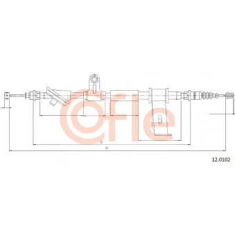 Tirette à câble, frein de stationnement COFLE 12.0102