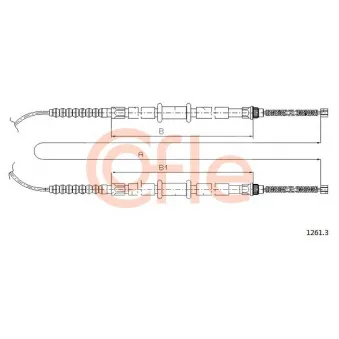 Tirette à câble, frein de stationnement COFLE 1261.3