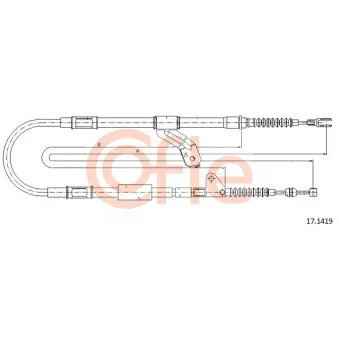 Tirette à câble, frein de stationnement COFLE 17.1419